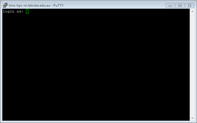 Putty login screen